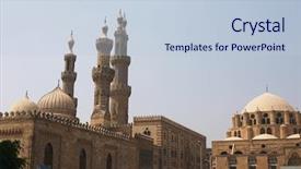  Presentation with university - Presentation design with al-azhar-muslim-university background and a lemonade colored foreground