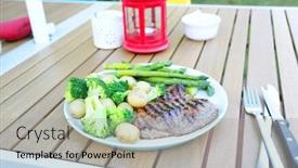 Presentation with dining table - Presentation featuring al-fresco-dining background and a light gray colored foreground