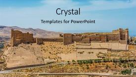  Presentation with middle east - Presentation design with al karak kerak crusader castle background and a light blue colored foreground