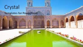  Presentation with iran history - Cool new presentation theme with al-molk mosque shiraz iran backdrop and a light blue colored foreground