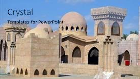  Presentation with islamic - Audience pleasing PPT theme consisting of al-mustafa-mosque backdrop and a light blue colored foreground