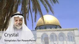  Presentation with masjid - Slides consisting of al quds - senior arabic man outdoor background and a sky blue colored foreground
