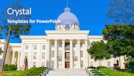  Presentation with alabama - Presentation design enhanced with alabama state capitol in montgomery background and a cobalt blue colored foreground