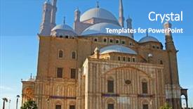  Presentation with cairo - Audience pleasing PPT theme consisting of alabaster mosque of mohamed ali backdrop and a teal colored foreground