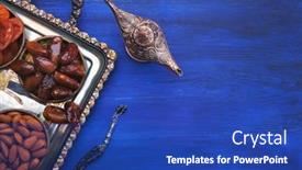  Presentation with aladdin - Presentation design enhanced with aladdin-lamp-prayer-beads background and a royal blue colored foreground