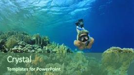  Presentation with coral reef - PPT layouts featuring alam - beautiful woman snorkeler explores coral background and a ocean colored foreground