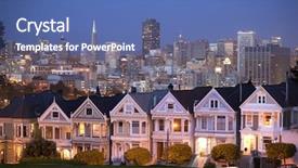  Presentation with san francisco - Presentation theme having alamo - seven sisters san francisco background and a ocean colored foreground