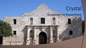  Presentation with san antonio - Beautiful presentation theme featuring alamo in san antonio texas backdrop and a light blue colored foreground