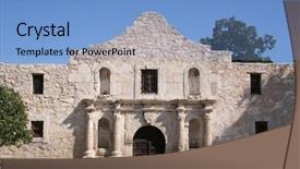  Presentation with san antonio - PPT theme with alamo in san antonio texas background and a light blue colored foreground