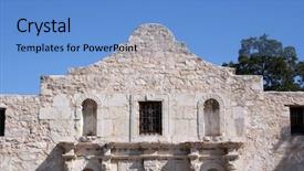  Presentation with san antonio - Slide set with alamo in san antonio texas background and a teal colored foreground