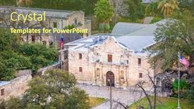  Presentation with san antonio - Presentation theme enhanced with alamo-in-san-antonio-texas background and a tawny brown colored foreground