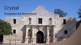  Presentation with san antonio - Presentation theme featuring alamo in san antonio texas background and a teal colored foreground