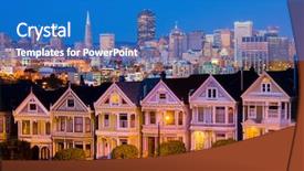  Presentation with san francisco chinatown - Cool new presentation theme with alamo square in san francisco backdrop and a teal colored foreground