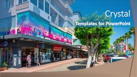  Presentation with holiday destination - Colorful presentation design enhanced with alanya-turkey-july-21-2021 backdrop and a teal colored foreground