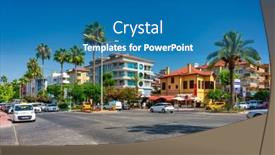 Presentation with holiday destination - PPT theme having alanya-turkey-july-21-2021 background and a  colored foreground