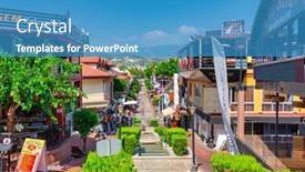  Presentation with holiday destination - Presentation design featuring alanya-turkey-july-21-2021 background and a teal colored foreground