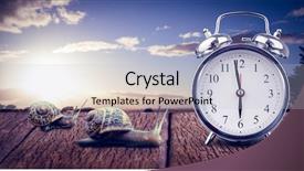  Presentation with panoramic - Beautiful slides featuring alarm clock against panoramic view backdrop and a light gray colored foreground