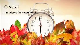  Presentation with sun clock - Slide deck featuring alarm clock against sun shining background and a  colored foreground