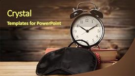  Presentation with vintage clock - Beautiful slide deck featuring one minute - vintage alarm clock backdrop and a tawny brown colored foreground