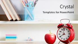  Presentation with school apple - Presentation consisting of alarm clock and apple background and a white colored foreground