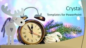  Presentation with clock countdown - Audience pleasing presentation theme consisting of alarm clock and christmas decorations backdrop and a cool aqua colored foreground