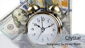  Presentation with alarm - Presentation theme featuring alarm clock and dollar banknotes background and a  colored foreground