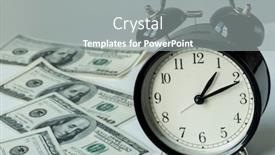  Presentation with time money - Audience pleasing slides consisting of alarm-clock-and-dollars-time backdrop and a gray colored foreground