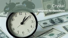  Presentation with time money - PPT theme consisting of alarm-clock-and-dollars-time background and a gray colored foreground