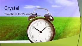  Presentation with alarm - Beautiful slides featuring alarm clock and money coins backdrop and a  colored foreground