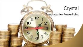  Presentation with alarm - Beautiful theme featuring alarm clock and money isolated backdrop and a white colored foreground