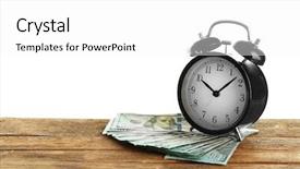  Presentation with alarm - Cool new PPT theme with alarm clock and money backdrop and a white colored foreground