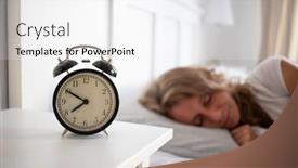  Presentation with alarm - Presentation consisting of alarm-clock-and-woman-sleeping background and a white colored foreground