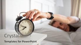  Presentation with sleeping - Slide set consisting of alarm-clock-and-woman-sleeping background and a  colored foreground