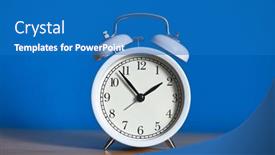  Presentation with alarm - Slide set with alarm-clock-in-a-room background and a teal colored foreground