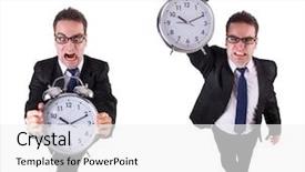  Presentation with old clock time antique - Amazing theme having alarm-clock in time management backdrop and a  colored foreground