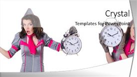  Presentation with countdown time bomb alarm - Cool new theme with alarm-clock in time management backdrop and a white colored foreground