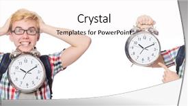  Presentation with countdown time bomb alarm - Theme with alarm-clock in time management background and a  colored foreground