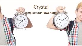  Presentation with countdown time bomb alarm - Presentation having alarm-clock in time management background and a  colored foreground