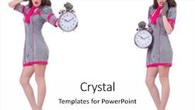  Presentation with countdown time bomb alarm - Slide deck enhanced with alarm-clock in time management background and a  colored foreground