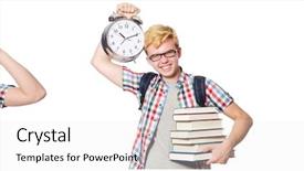  Presentation with study - Slides having alarm-clock in time background and a light gray colored foreground