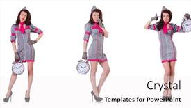  Presentation with countdown time bomb alarm - Slide set featuring alarm-clock in time management background and a white colored foreground