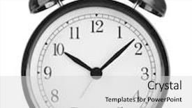  Presentation with alarm - Beautiful PPT theme featuring alarm clock isolated on white backdrop and a light gray colored foreground