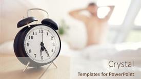  Presentation with space time - Theme having alarm-clock-morning-wake-up background and a lemonade colored foreground