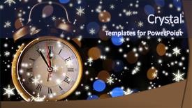  Presentation with clock and desk - Slide deck featuring alarm clock on table background and a  colored foreground