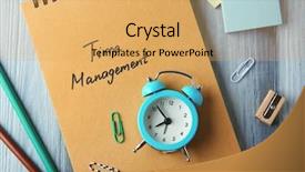  Presentation with countdown time bomb alarm - PPT theme featuring alarm clock on wooden table background and a yellow colored foreground