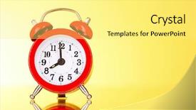  Presentation with alarm - Slides enhanced with alarm-clock on yellow background background and a blonde colored foreground