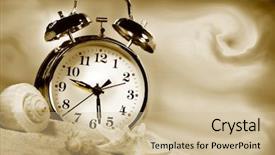  Presentation with alarm - PPT layouts having alarm clock showing time background and a soft green colored foreground