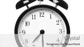  Presentation with alarm - Amazing theme having alarm clock shows half past seven isolated on white background backdrop and a light gray colored foreground