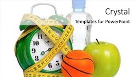  Presentation with green apple - Audience pleasing slide deck consisting of alarm clock with ball apple backdrop and a white colored foreground