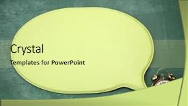  Presentation with bubble - PPT theme featuring alarm clock with speech bubble background and a  colored foreground